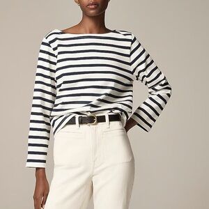 J. Crew Striped Classic Mariner Boatneck TShirt
